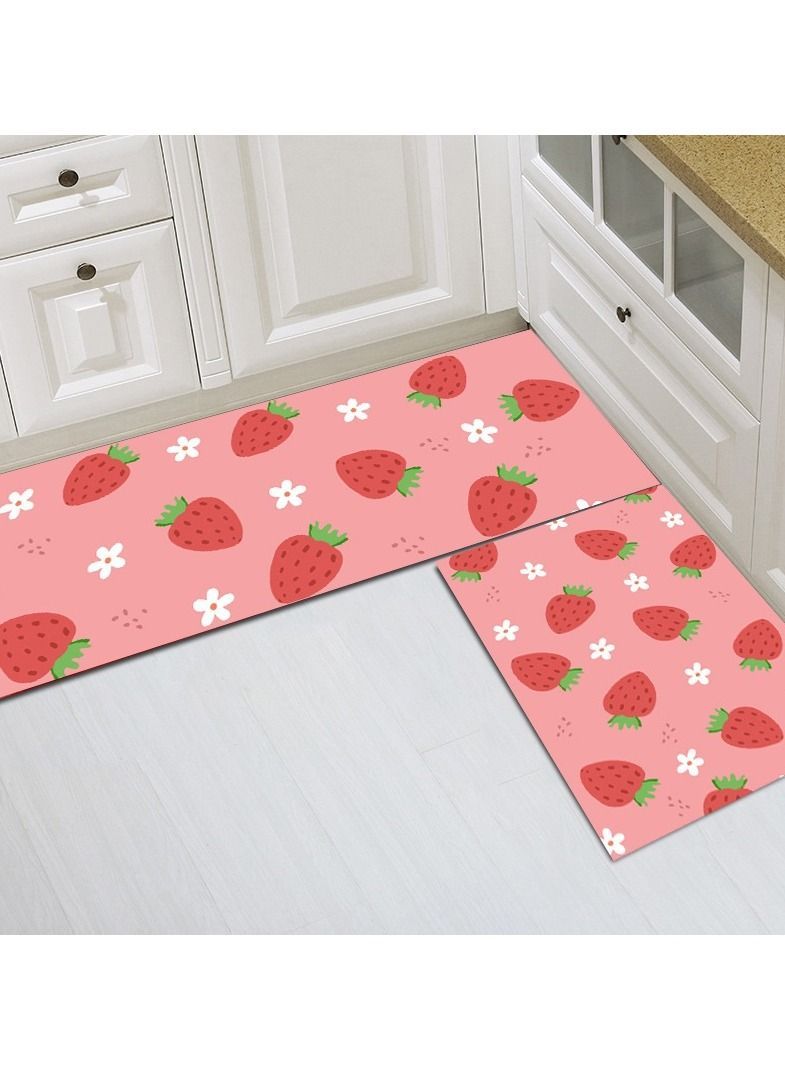 Y&D 2pcs fashion modern area non-slip floor carpet for living room bedroom and kitchen multicolour 40*60cm+40*120cm  - Image 1