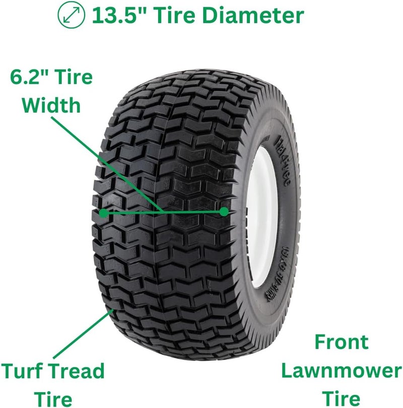 Marathon Marathon 13x6506 Flat Free Lawnmower Tire on Wheel 3 Hub 34 Bushings  - Image 5