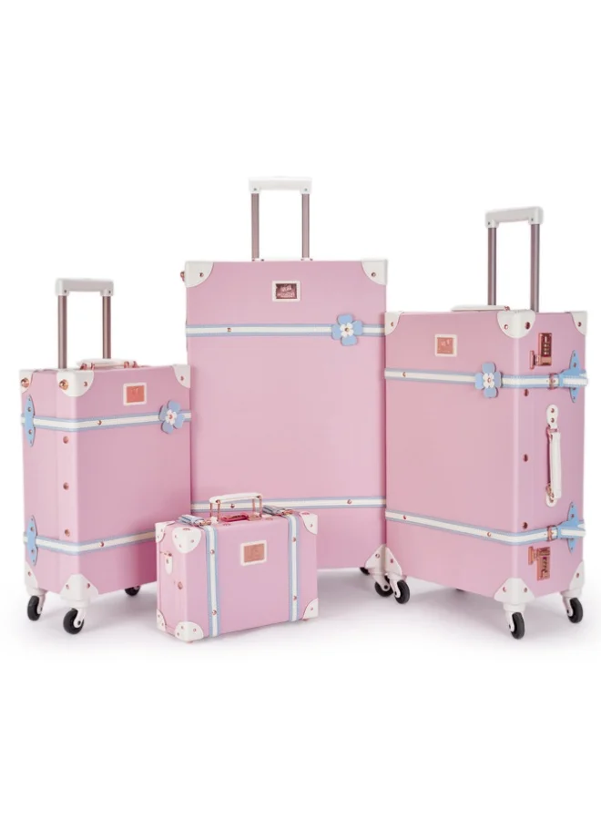 LIMRA Travel Bags Classic Leather Luggage 4 Pcs Set 28''-24''-20'''-13'''Inches