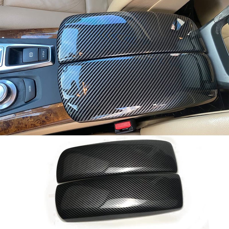 NA for BMW X5 X6 E71 E70 ABS Carbon Fiber Color Car Interior Center Armrest Box Cover Console Box Storage Box Trim Covers X5 E70 20072013X6 E71 20082014