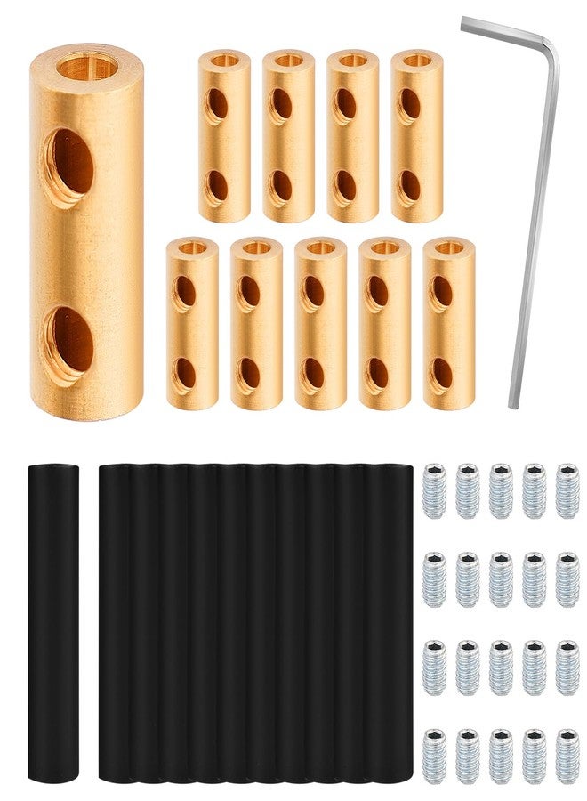XIHIRCD 10pcs 10AWG Wire Connector Nut Kit, 60Amp Quick Connection Terminal Yellow Wire Splicing Connectors Brass 10 Gauge Wire Connector Kit with Shrink Tubes and Screws for Household Appliances - Image 1