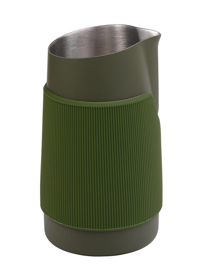 Normcore Handleless Milk Frothing Jug, Milk Pitcher 15.2 oz, Milk Frother Steamer Cup Stainless Steel Espresso Cup, Round Spout, Green, 450 ml - Image 5