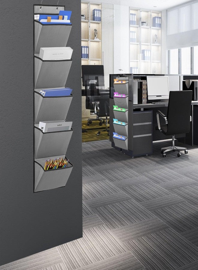 ANIZER Wall Mounted Hanging Mail Organizer - 5 Pockets - Grey - Image 4