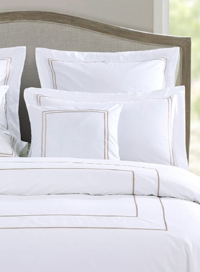 Oceana Home Convenient Bed in a Bag Bedding Set White and Brown 1 x 220 x 160 cm RICAMO C5 