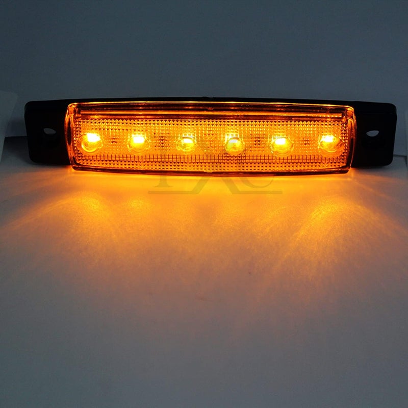 FXC 10X 12V 6 LED 3.8" Truck Bus Boat Trailer RV Side Marker Indicators Clearance Light Lamp Amber - Image 3