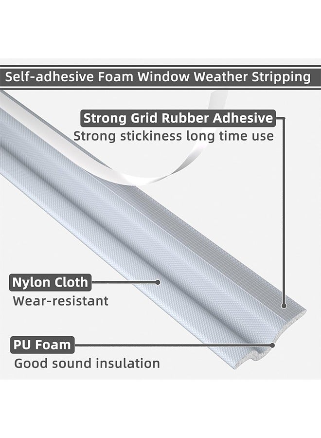 4m Window Draft Stopper Draught Foam Seal Strip Wind Noise Dust Insect Blocker for Window and Door Insulation Soundproofing, Door Sweep for Interior Doors (Grey) - Image 5