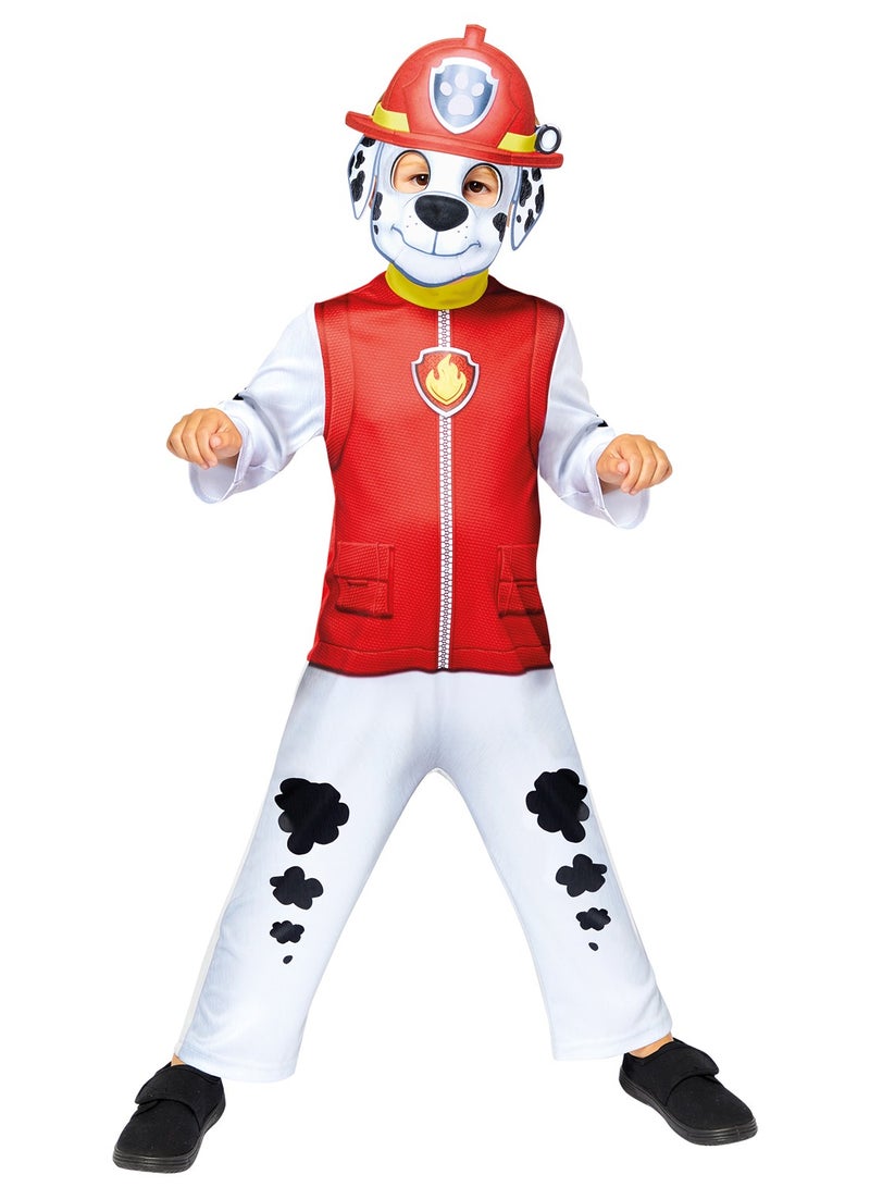 Amscan Official Nickelodeon Paw Patrol Marshall Kids Cosplay Dress-Up Roleplay Child Costume Red Jumpsuit with Mask - Image 1