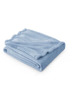 بطانيات صوف Bedsure مقاس مزدوج أزرق فاتح - 300 جرام لكل متر مربع، بطانية ناعمة ومريحة للسرير والأريكة والسفر والتخييم، 60 × 80 بوصة