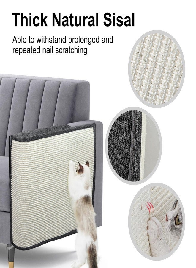 Oroonoko Upgraded Cat Scratch Furniture Couch Protector with 27.6’‘L*19.6’‘W Natural Sisal for Protecting Large Area Couch Sofa Chair,Couch Protector from Cat Claws(Dark Grey/Left Handed) - Image 5