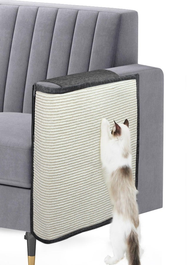 Oroonoko Upgraded Cat Scratch Furniture Couch Protector with 27.6’‘L*19.6’‘W Natural Sisal for Protecting Large Area Couch Sofa Chair,Couch Protector from Cat Claws(Dark Grey/Left Handed) - Image 1