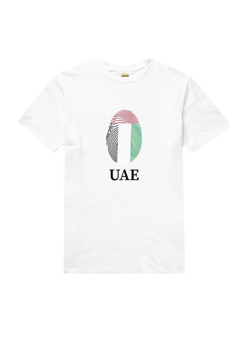 YANEK YANEK UAE Flag T-shirt Design | Solid Unisex Round Neck T-Shirt Short Sleeve | Made From 180 GSM Combed Cotton BIOWASH | All Day Comfort| Super Soft | Wrinkle Free - Image 1