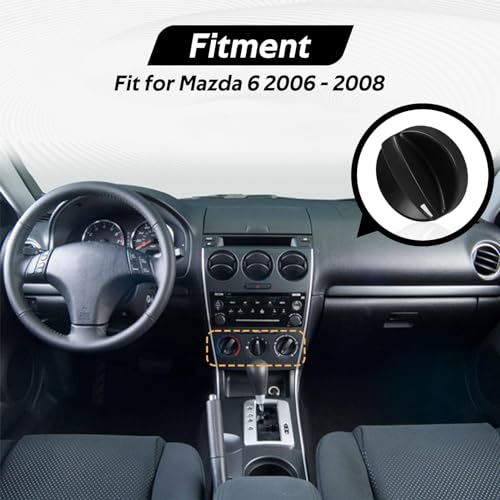 KPALAG 3PCS HVAC Control Knobs,A/C Heater Climate Switch Fan Speed Control Knob Compatible with Mazda 6 2006 2007 2008 Replace# GV3A-61-195 GV2W-61-195 - Image 4