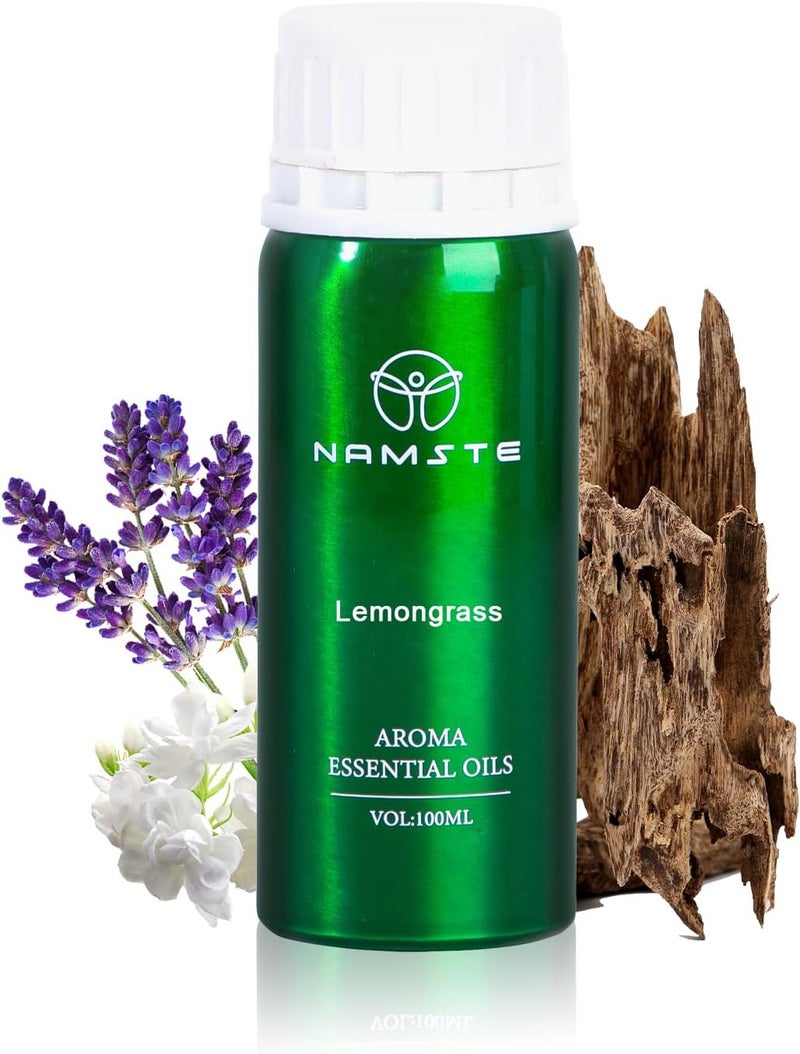 NAMSTE Lemongrass Essential Oil 100ML | Premium Scent Essential Oils for Diffusers Blend of Lime, Jasmine, Sandalwood for Mood Lifting - Image 1