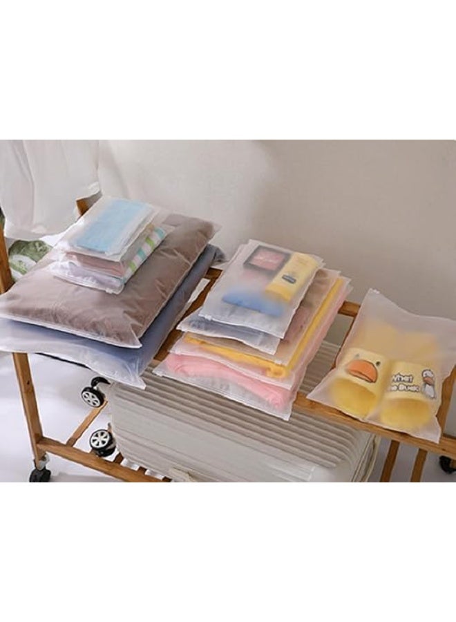 DUNISO 25 Pcs Travel storage bag set, semi transparent sealed plastic ziplock bag, waterproof wash bag, reusable, used for clothes, shoes, cosmetics, toiletries - Image 1