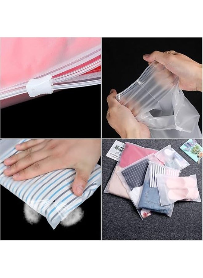 DUNISO 25 Pcs Travel storage bag set, semi transparent sealed plastic ziplock bag, waterproof wash bag, reusable, used for clothes, shoes, cosmetics, toiletries - Image 2