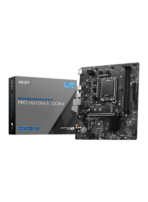 لوحة أم PRO H610M-S DDR4 Micro-ATX، مقبس LGA 1700، شريحة H610، شبكة LAN Gigabit RTL8111H، فتحة PCI-E x16 واحدة، 2xDDR4 أقصى سعة للذاكرة 64 جيجابايت، 1xM.2، 2x SATA 6G، 1xHDMI | 911-7E44-003