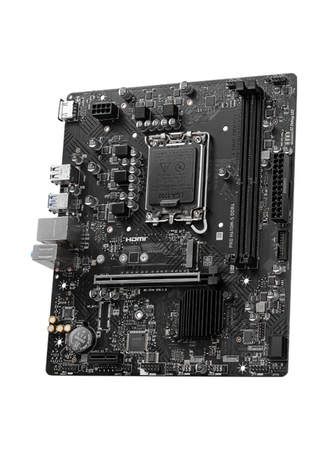 إم اس أي لوحة أم PRO H610M-S DDR4 Micro-ATX، مقبس LGA 1700، شريحة H610، شبكة LAN Gigabit RTL8111H، فتحة PCI-E x16 واحدة، 2xDDR4 أقصى سعة للذاكرة 64 جيجابايت، 1xM.2، 2x SATA 6G، 1xHDMI | 911-7E44-003  - Image 3
