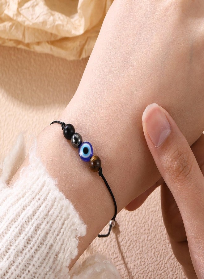 Korotho Empath Protection Bracelet Empath Bracelets Gifts for Her Natural Healing Crystal Beaded Bracelet, Tourmaline, Amethyst, Hematite, Rose Quartz, Jewelry for Best Friends Daughter Mom, Small - Image 3