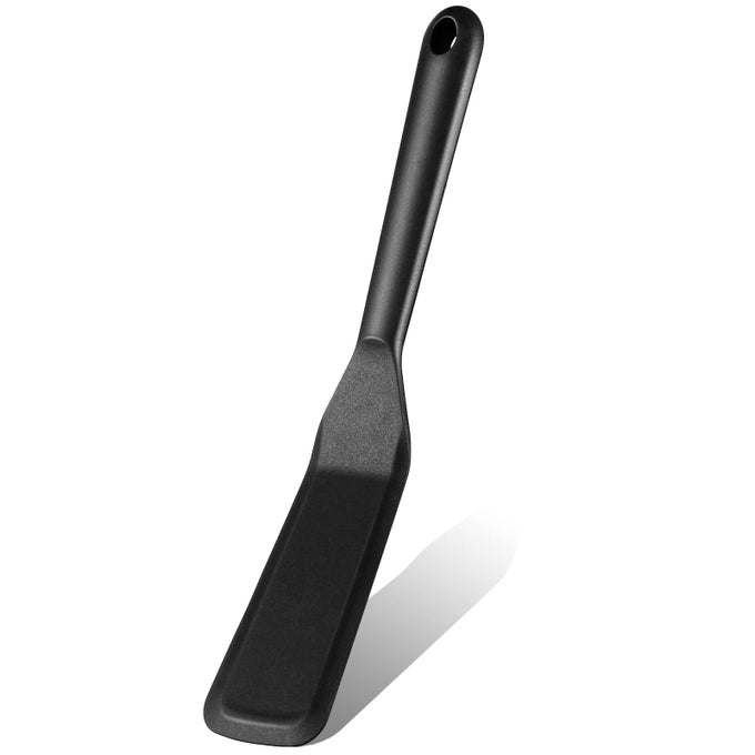 CREPE SPATULA NARROW SILICONE THIN SPATULA OMELET TURNER MULTIFUNCTIONAL LONG HEAT RESISTANT COOKING NON STICK PANCAKE FOR OMELET CREPES COOKING EGG BURGERS PIZZA PANCAKE STEAKBLACK