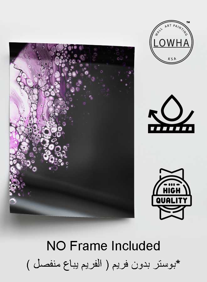 LOWHA Poster Painting Art With Four Separate Pieces Of Double-Sided Stickers Abstract Purple Water Art For Home Bedroom Living Room And Office Decor - Image 3