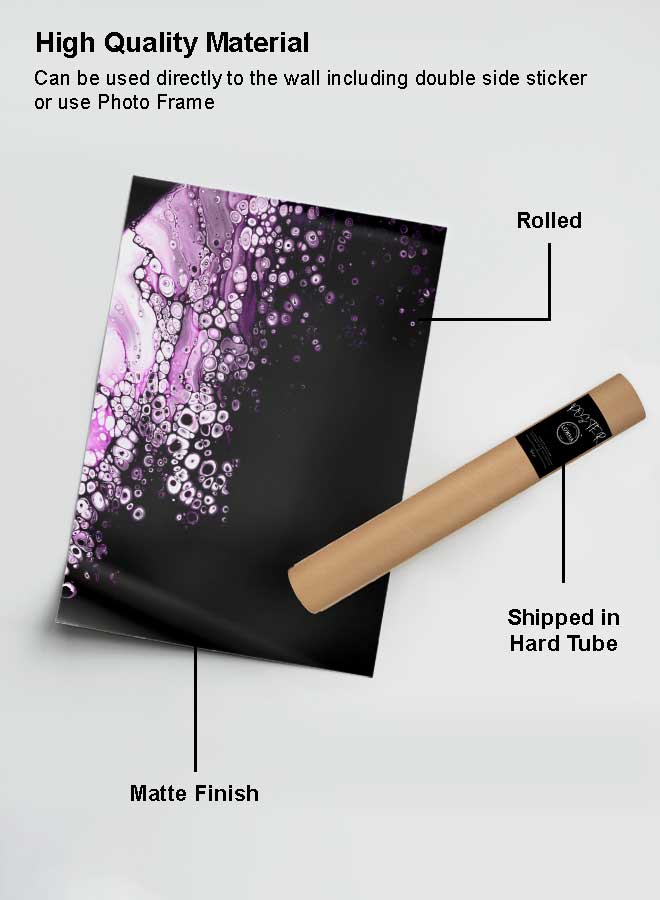 LOWHA Poster Painting Art With Four Separate Pieces Of Double-Sided Stickers Abstract Purple Water Art For Home Bedroom Living Room And Office Decor - Image 2