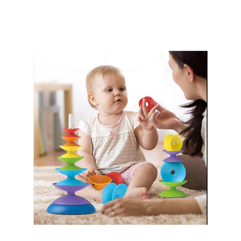 SOLARAE Stacking Toys for Toddlers 1-3 Educational Spinning Toys for Toddlers 1-3, Autism Sensory Toys Montessori Baby Stacking Toys - Image 3