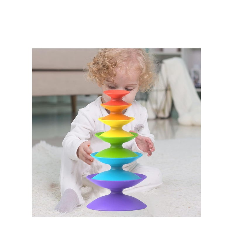 SOLARAE Stacking Toys for Toddlers 1-3 Educational Spinning Toys for Toddlers 1-3, Autism Sensory Toys Montessori Baby Stacking Toys - Image 4