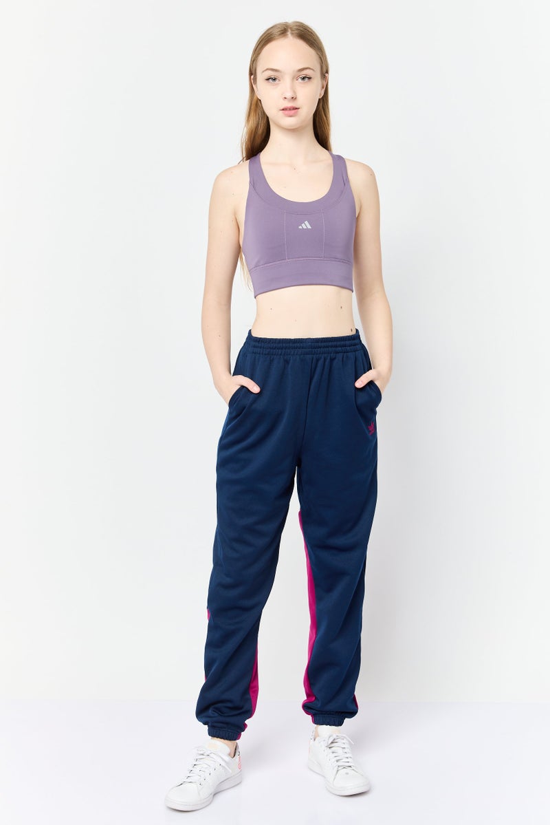 Adidas Women Brand Logo Padded Training Sports Bra, Purple - Image 3