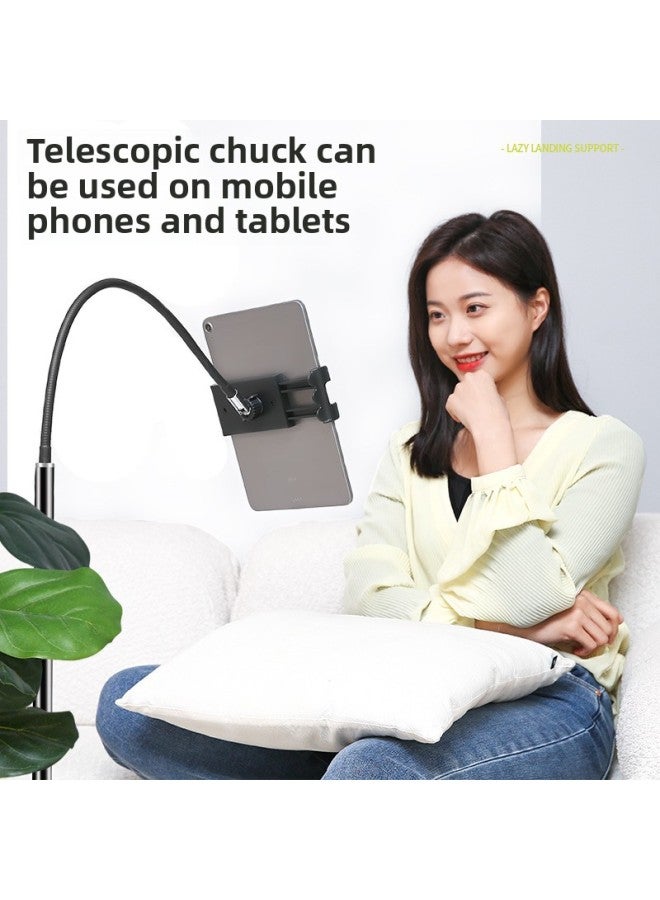[Da Ding] Floor Tablet PC Bracket Bedside Home Live Support Clip Chuck Silicone Hose Hand-Color:Floor Hose 135 High-large Clamp  - Image 3
