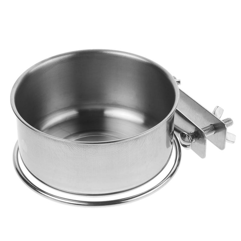 Wall Mounted Raised Dog Feeder Stainless Steel Hanging Water Bowl Dual Screws 14cm - Image 2
