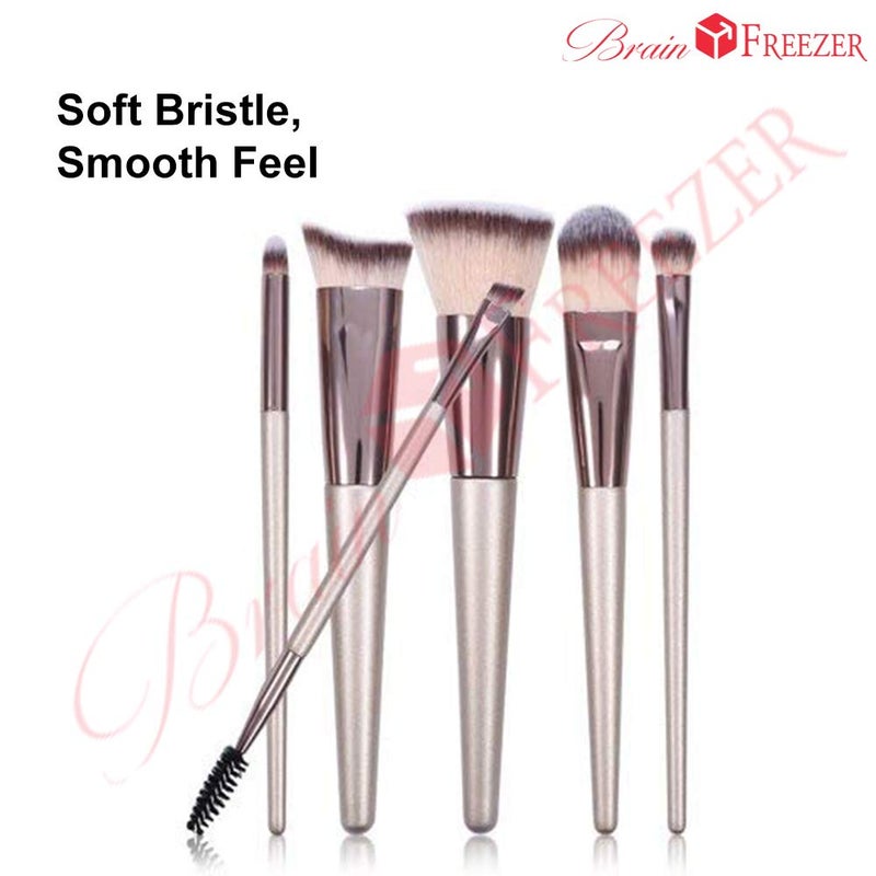 Brain Freezer فرشاة بودرة/حمرة الوجه من براين فريزر بشعر فارسي صناعي (ذهبي وردي، 6 قطع) - Image 2