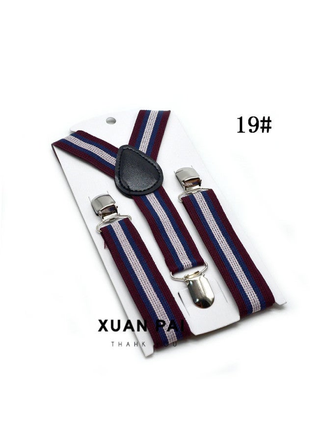 Children's 2.5cm Strap Clip Vintage Striped Series Boys And Girls Universal Suspender Belt Baby Autumn And Winter Pants Clip