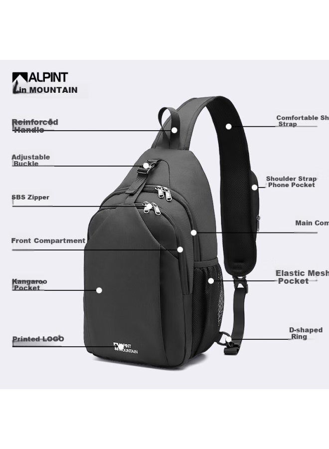 Alpint Mountain Er'mengdu 12l Commuter Crossbody Bag, Large Capacity Chest Bag, Sports Outdoor Hiking Cycling Pack, Trekking Backpack For Me - Image 2