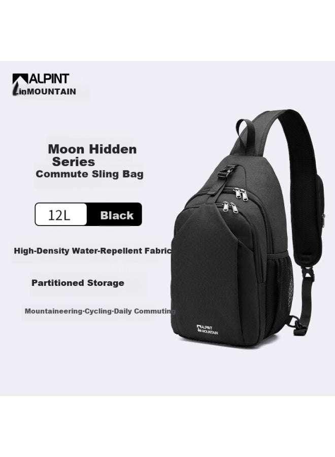 Alpint Mountain Er'mengdu 12l Commuter Crossbody Bag, Large Capacity Chest Bag, Sports Outdoor Hiking Cycling Pack, Trekking Backpack For Me - Image 1