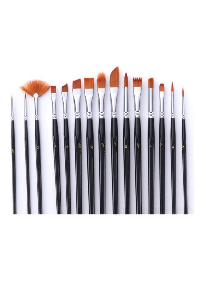NIBEMINENT 16-Piece Brush And Colour Palette Set Black/White - Image 2