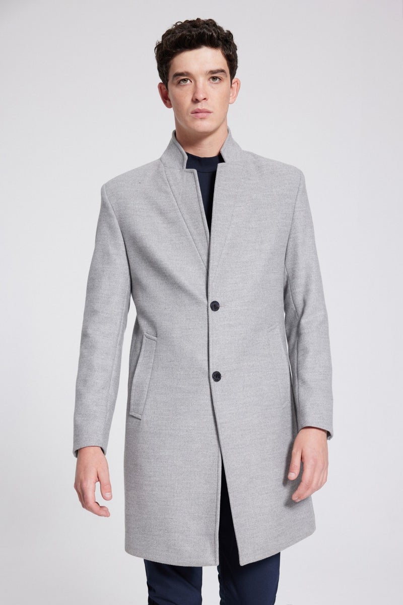 twn Slim Fit Gray Coat 9EF088438751M  - Image 1