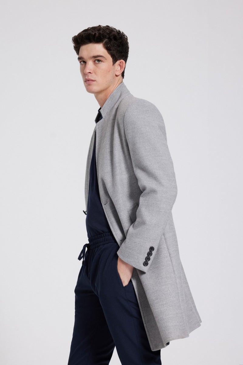 twn Slim Fit Gray Coat 9EF088438751M  - Image 2