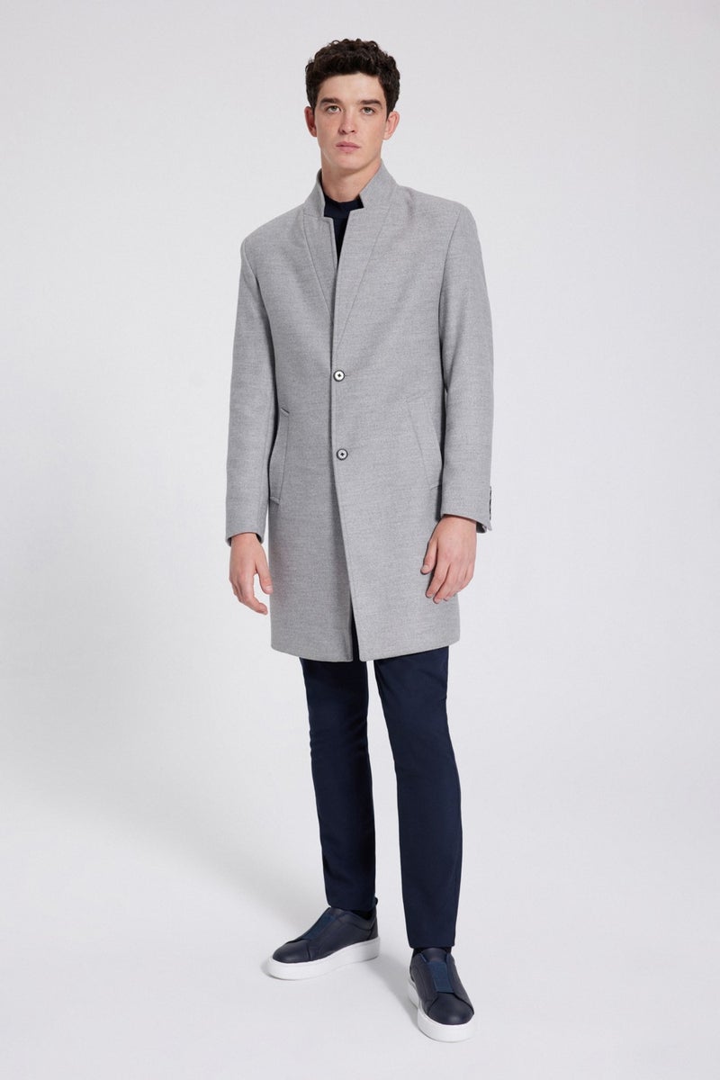 twn Slim Fit Gray Coat 9EF088438751M  - Image 3