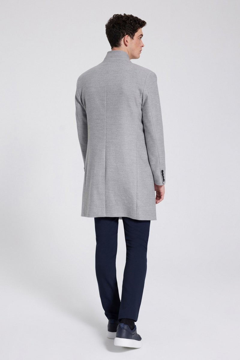 twn Slim Fit Gray Coat 9EF088438751M  - Image 5