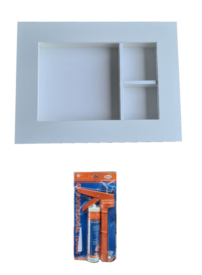 Strong Wood Window Air Conditioner Shelf with Silicone Glue for Fixing - Image 1