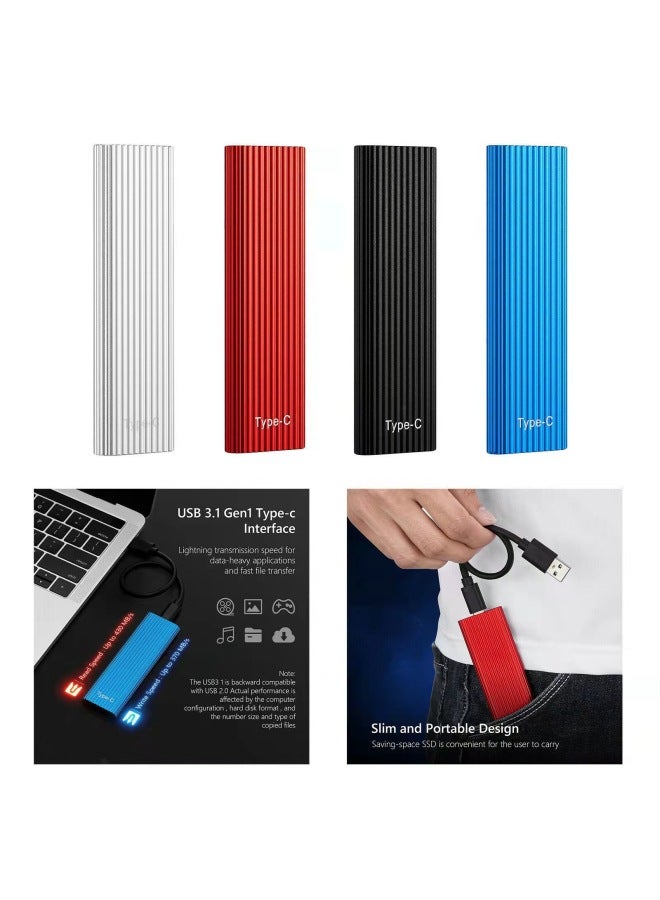 M.2 Solid State Drive 2T 4T 8T 16T Mini SSD Metal High Speed Mobile Hard Drive-Capacity:500gb (128gb Expansion)-Interface:Silver - Image 3