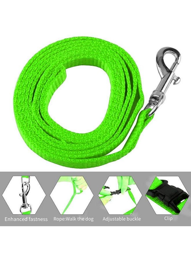Cat Harness Leash Set - Adjustable Nylon Harness Strap Collar With Leash Set For Small Pet Walking - Plain (Green) - Image 4