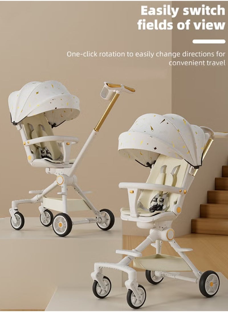 PURADAY Lightweight Baby Stroller Multifunctional Travel Cabin One-Hand Folding Babies Strollers for Newborn Infant Kids with Dinner Plate Sunshade and 175-Degree Adjustable Reversible Reclining Seat for Travel & Shopping  - Image 3
