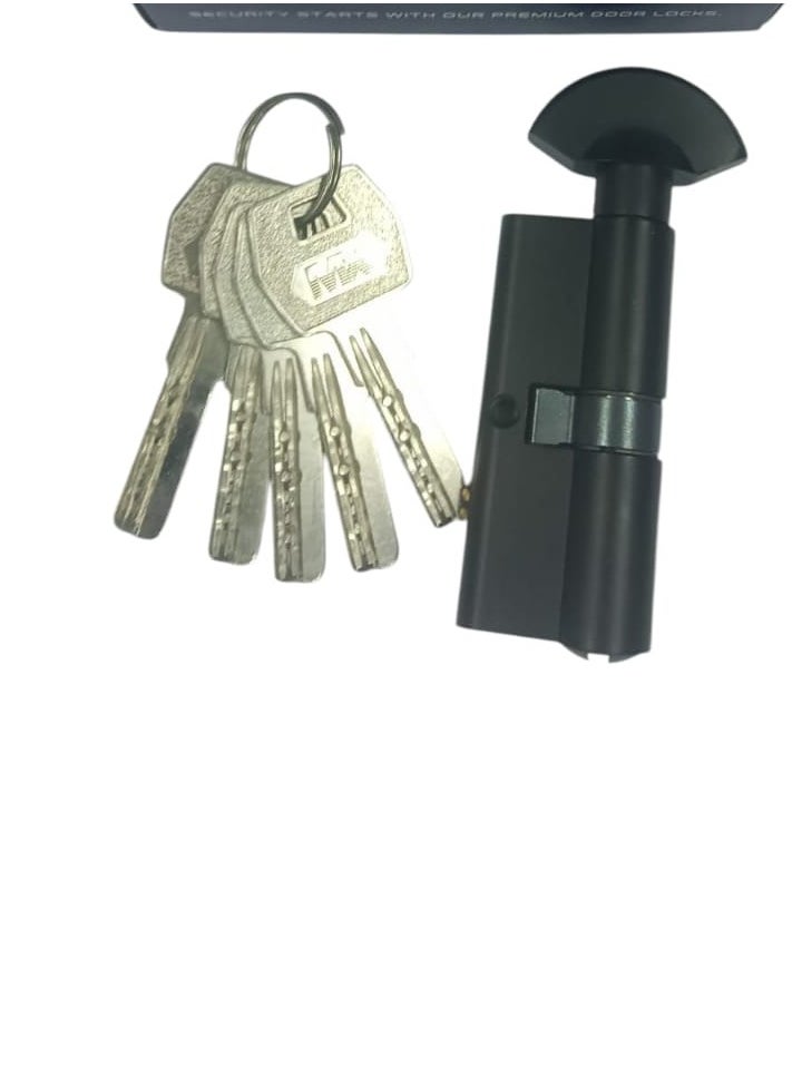 Black artichoke cylinder additional safety cylinder for apartment doors and bathroom doors  - Image 2