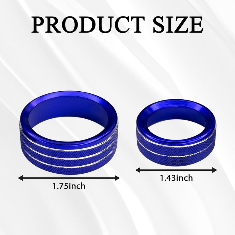 UZZH 3PCS AC Air Conditioner Switch Button Knob Cover, Car Interior Decor Accessories Radio Volume Control Knob Decals for Dodge Challenger Jeep Grand Cherokee Charger Durango Journey Chrysler (Blue) - Image 2