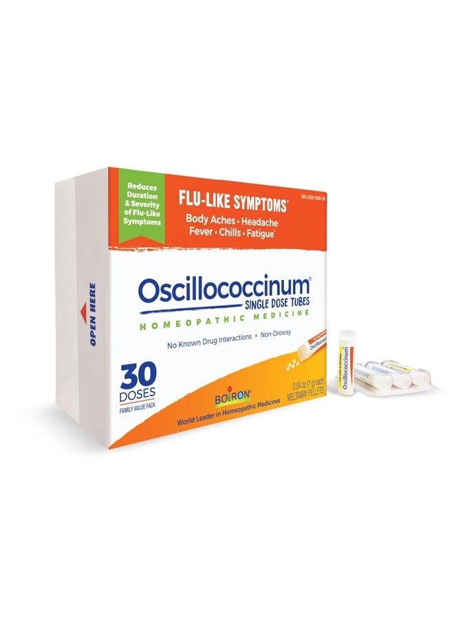Boiron Oscillococcinum For Relief From Flu-Like Symptoms Of Body Aches, Headache, Fever, Chills, And Fatigue - 30 Count - Image 1