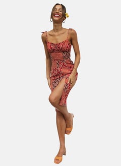 يونيكي Red Sweetheart Neck Floral Print Shift Dress  - Image 4