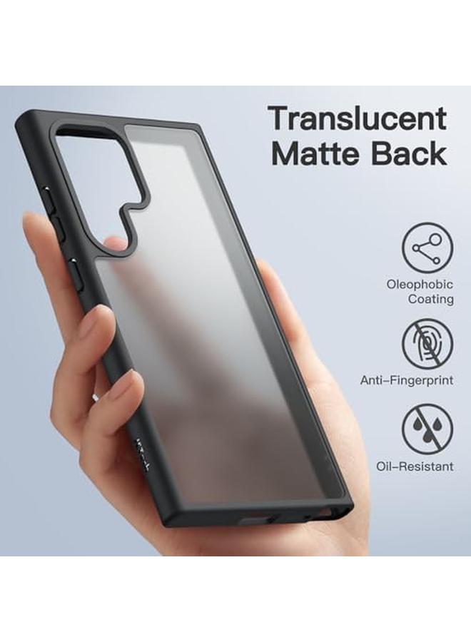 جي تيك حافظة غير لامعة لهاتف سامسونج جالاكسي S24 ألترا 5G مع ظهر شفاف غير لامع وغطاء حماية رفيع مضاد لبصمات الأصابع باللون الأسود - Image 4