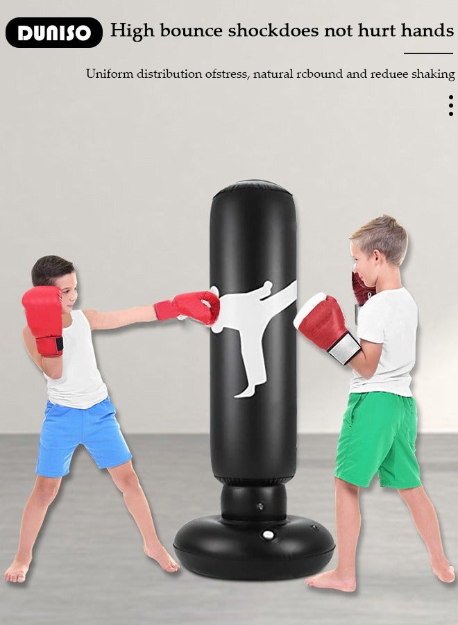 DUNISO Inflatable Boxing Column, 160cm Inflatable Boxing Bag Freestanding Punching Bag, Punching Bag for Kids Adults, for Karate, Home Boxing Practice with Immediate Bounce-Back to Release Stress - Image 3