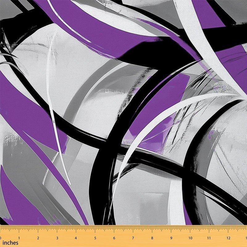 Updated modern design jejeloiu Purple Black Gray Stripe Fabric by The Yard Modern Art Soft Flannel Fabric for Upholstery Sofa Chair Cushion Geometric Aesthetic Decor for DIY Projects, Home Decorations, Not Stretchy 3 Yards Durability boosted processed material Assorted color options Flexible anti-break Very popular product New batch restock Gulf user preference oriented build Intra-city fast distribution Practical build Modern warehouse management All season compatible build Special offer Gulf climate tested upgraded quality Rare in stock Upgraded general material Heat resistant Intercity storage hub Stable domestic stock Easy handling optimized design Leakproof sealed UV resistant Diverse purchase plan Demand fit global economical quality Designed to ease your life Easy assemble alternatives - Image 1